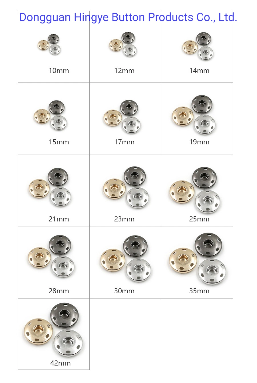 Two Parts Metal Press Snap Studs Button