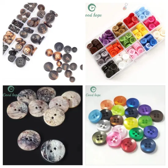 High Quality Customized 15mm 4 Holes Round Sewing Cow Horn Natural Resin Buttons for Shirt Coat Clothes