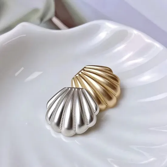 Shell Shape Metal Button Cardigan Clothes Shank Silver Gold Buttons 18mm 23mm