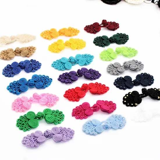 Youki Hot Selling Colorful Chinese Knot Frog Closure Buttons Chinese Fabric Buttons