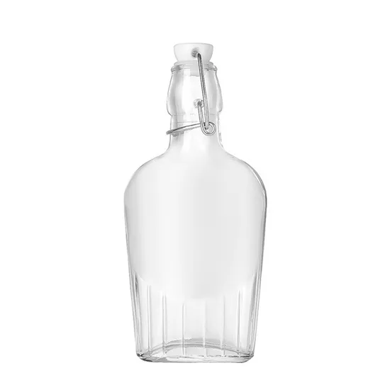 Newly Designed 240ml 480ml Swing Top Button Sealed Glass Container Fruit Wine Mineral Water Beverage Bottle 