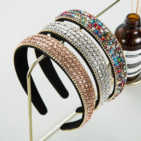 Elegant New Style Hair Band French Baroque Glass Drill Hairband