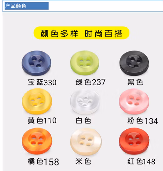 18L Simple Design Shirt Button Men′ S Resin Transparent All