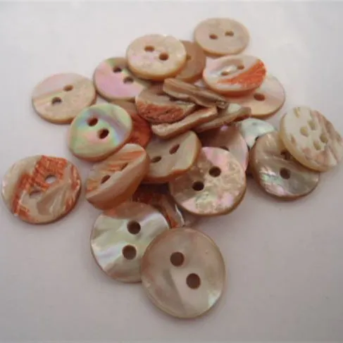 Customized Size Color 2 Hole Red Sewing Abalone Shell Button 