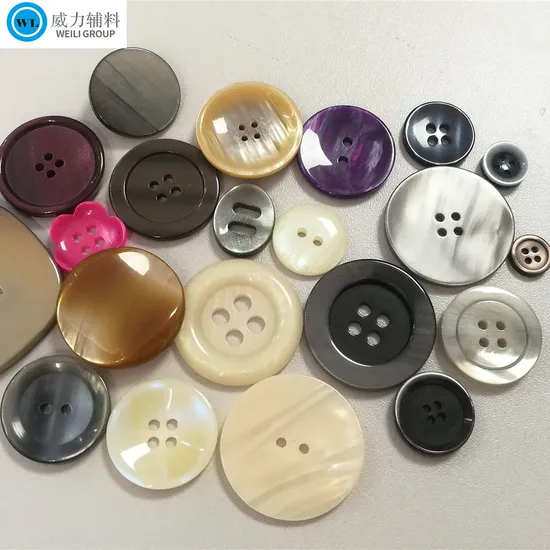 Imitation Shell Button for Garment, Shirt, Clothing, Resin/Plastic /Polyester Button 