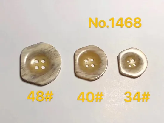 Custom Engraved Logo Wood Button 4 Holes Resin Shell Garment Buttons 