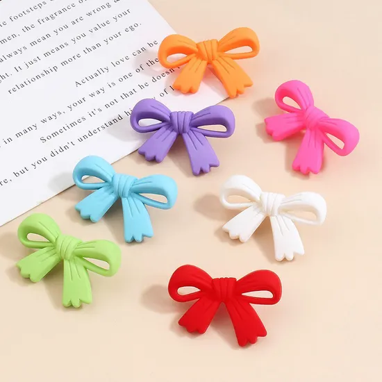 Cute Colorful Bow Knot Decorative Bowknot Resin Shank Button for Kids 