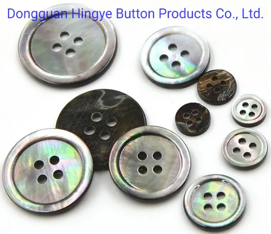 Button Natural Real Shell Button Black Mother of Pearl Button for T
